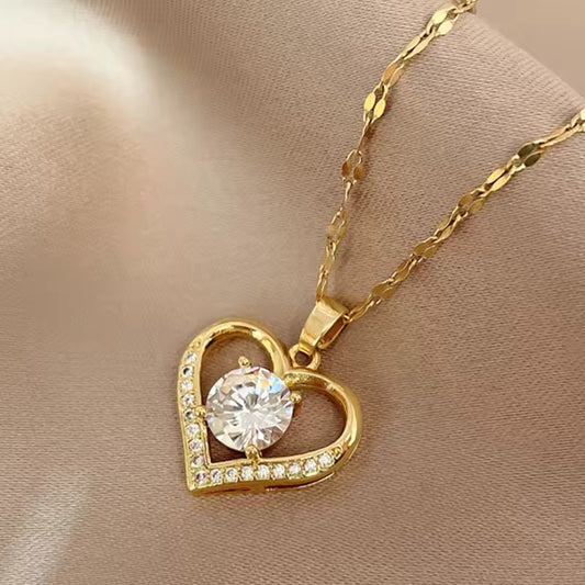 14K Gold-Plated Diamond Necklace